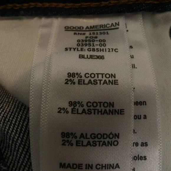 Good American Shorts‎ Womens 8 Blue High Rise Distressed Denim Cutoff Frayed Hem - Picture 5 of 8